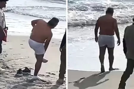 Arturo Fernndez ingres a la playa en calzoncillo en Trujillo.