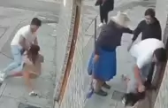 Cajamarca: Deplorable! Hombre golpea y arrastra a su pareja en la calle sin importar la presencia de vecinos