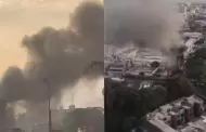Surco: Alarmante! Incendio de grandes proporciones se registra cerca a la Clnica San Pablo
