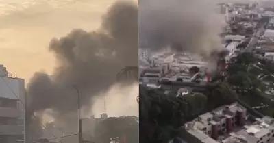 Incendio en Clnica San Pablo, en Surco