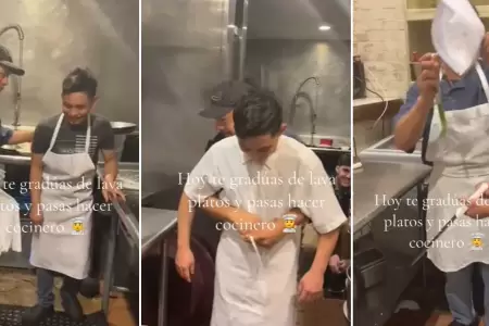 Joven mexicano pasa de lavaplatos a ser cocinero.