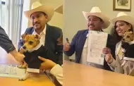 Perrito firma como testigo en la boda de sus dueos y se vuelve viral: "Nos ense a amar"