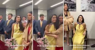 Novia se desmay en su boda civil.