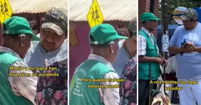 Abuelito vende panes para mantener a sus tres nietas hurfanas.