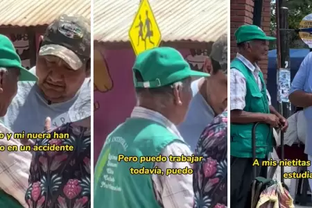 Abuelito vende panes para mantener a sus tres nietas hurfanas.