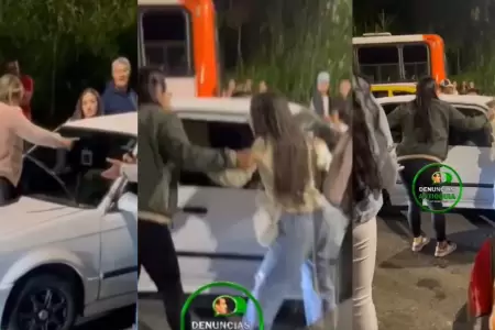 Hombre recriminado por su novia y exnovia al salir con amante.