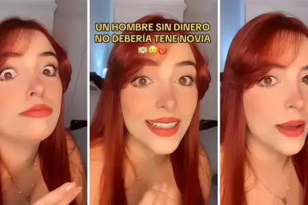 Joven afirma que un hombre sin dinero no debe tener novia.