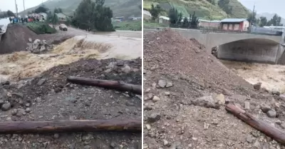Colapso de puente bloquea trnsito en Ayacucho.
