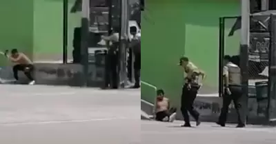 Polica dispara a sujeto armado en el Rmac.