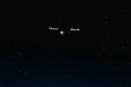 Venus y Marte juntos en el cielo.