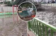 Alarma en Junn! Desborde de ro Tiambra inund casas y destruy un complejo deportivo en Tarma