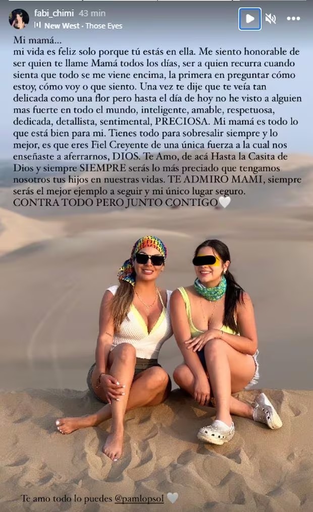 Hija de Pamela López la respalda