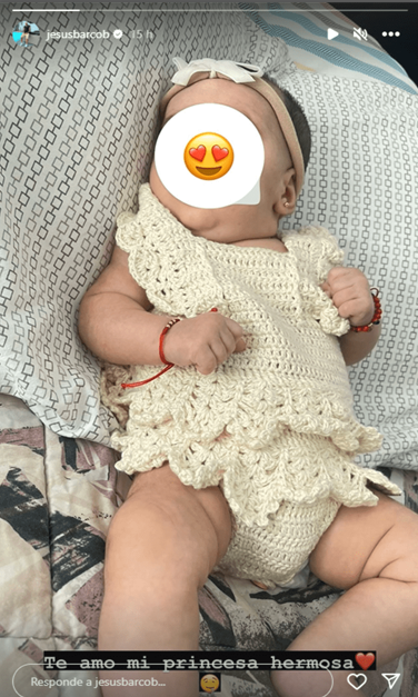 Jesús Barco dedica mensaje a la bebé que tiene con Melissa Klug.