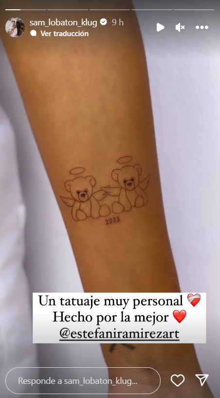 Tatuaje de Samahara Lobatn por una prdida en el 2023.