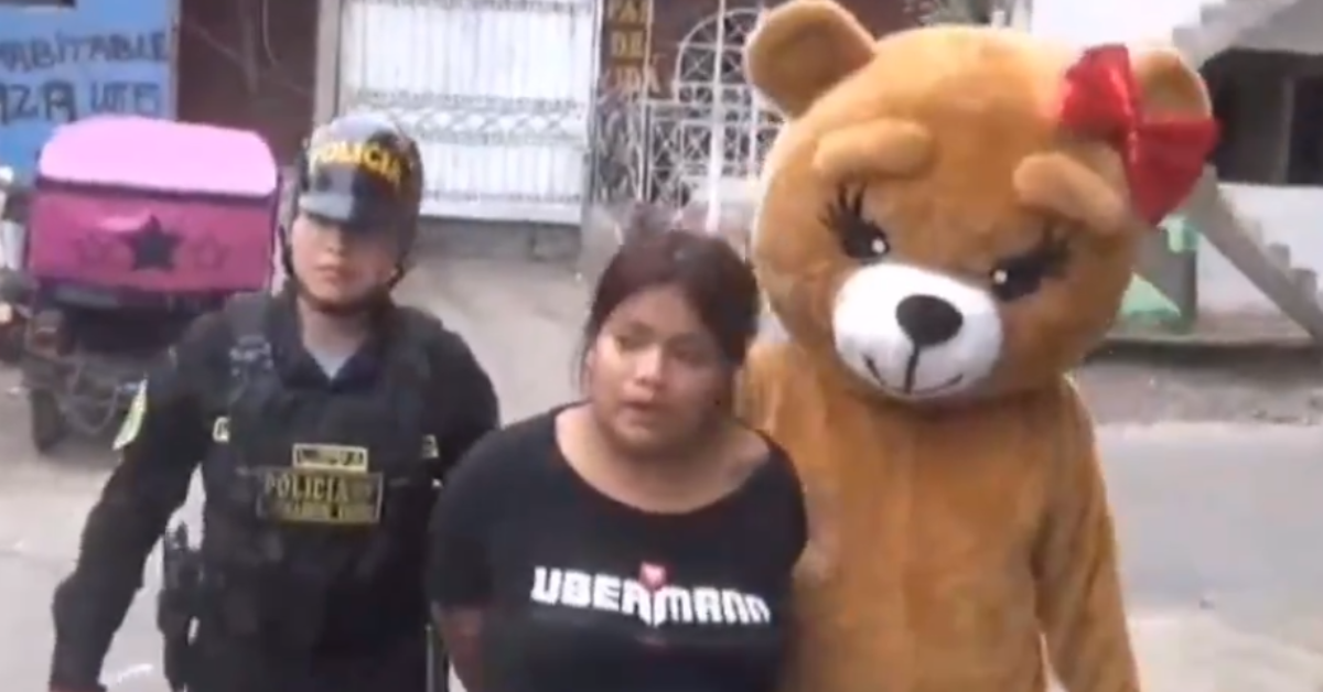¿La trampa del amor? Policía se disfraza de osito por San Valentín y captura a vendedora de droga