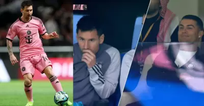 Cristiano hace gesto ganando a Messi