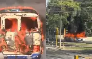 Alarmante! Bus de transporte pblico 'Anconero' se incendia en plena avenida Salaverry