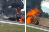 Trgico! Avioneta se accidenta en plena autopista y deja al menos dos muertos