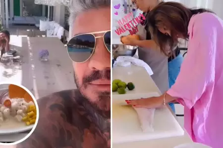 Marcelo Tinelli prueba el ceviche preparado por Milett.