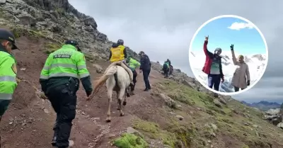 Pareja desaparecida en nevado Rajuntay es hallada con vida.