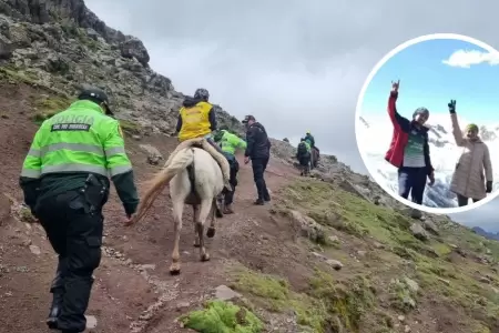 Pareja desaparecida en nevado Rajuntay es hallada con vida.