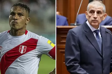 Paolo Guerrero y el ministro del interior, Vctor Torres.