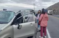 Lamentable! Auto se despista en la va Arequipa - Yura y deja cuatro personas heridas