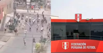 FPF rechaza violencia entre presuntos barristas de Universitario y Alianza Lima.