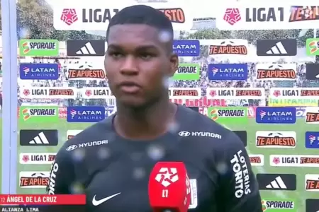 ngel de la Cruz tras debutar en Alianza Lima.