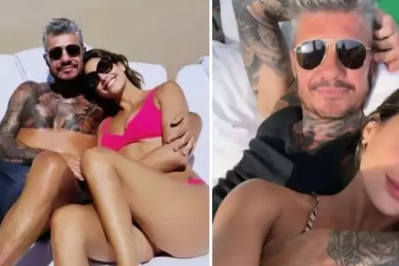 Marcelo Tinelli en la playa con Milett Figueroa.