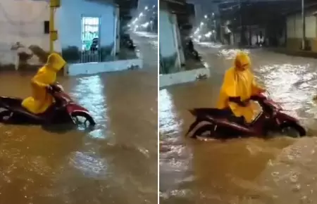Caída de intensas lluvias en Piura.