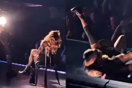 Madonna sufre aparatosa cada en concierto