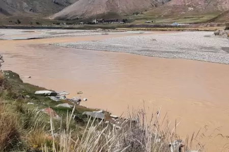 Aumento del caudal del ro Huancan.