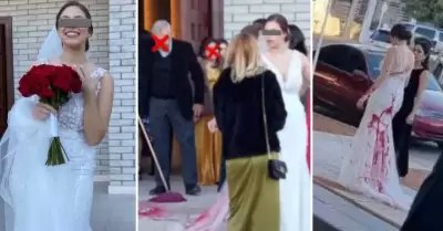 Suegra arruina vestido de la novia de su hijo.