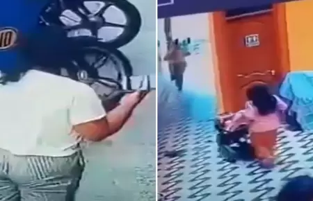 Madre utiliza a su hija para robar cochecito de bebé en Huaral.