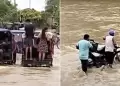 Lluvias en Piura: ¡Indignante! Pobladores arriesgan su vida cruzando río en mototaxi por falta de puente