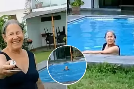 Susana Villarán disfruta del verano en piscina frente al mar.