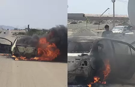 Se incendia vehículo del alcalde de Pampas