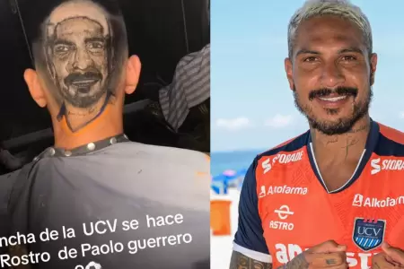 El inslito corte de pelo de un hincha de Paolo Guerrero.