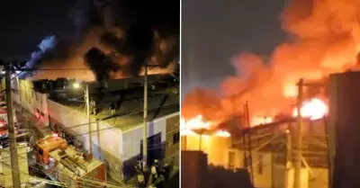 Incendio en almacn de juguetes chinos en Barrios Altos.