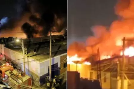 Incendio en almacn de juguetes chinos en Barrios Altos.