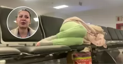 Venezolana viviendo en el aeropuerto.