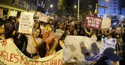 Marchas por el Da de la Mujer en Lima.