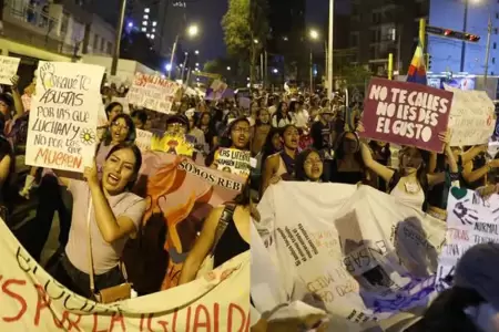 Marchas por el Da de la Mujer en Lima.