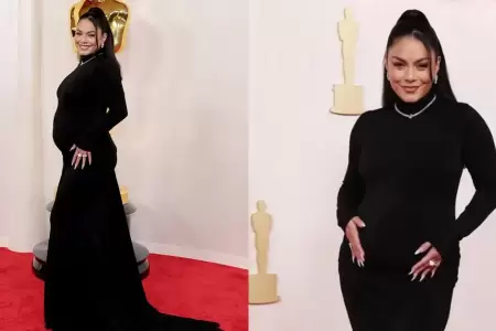 Vanessa Hudgens revela su embarazo en los Oscars 2024.