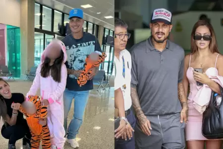 Paolo Guerrero y Ana Paula Consorte aterrizan en Lima