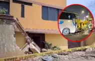 Surco: Terrible! Fachada de vivienda queda destrozada tras ser impactada por bus interprovincial
