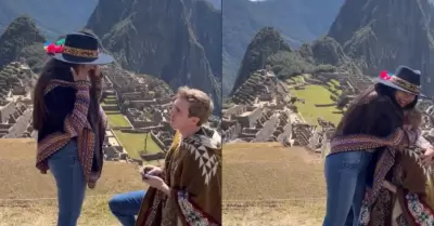 Estadounidense le propone matrimonio a su novia en Machu Picchu.