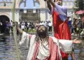 Semana Santa: As se vivi el bautizo del 'Cristo Cholo' en el Paseo de las Aguas