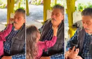 Abuelito se deja maquillar por su nieta y usuarios reaccionan: "La ms afortunada"